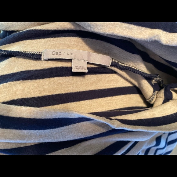 GAP Navy/Tan Striped Maxi Skirt - L - Picture 4 of 4